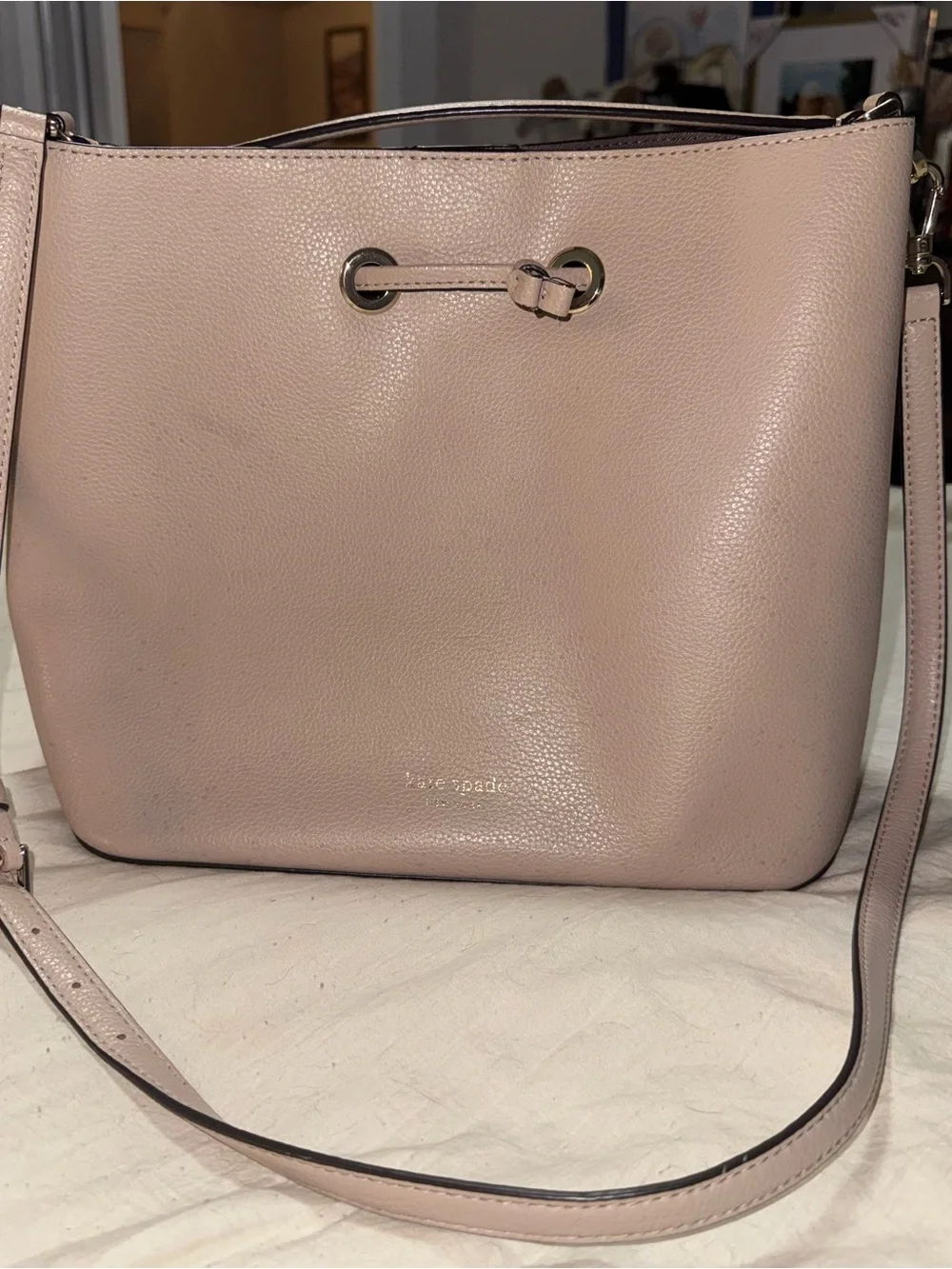 Kate Spade Blush Pink Leather Sadie Bucket Bag